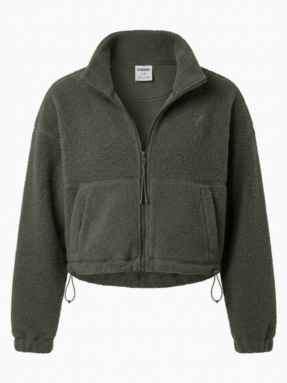 Gymshark Olive Teddy Sherpa Zip Jacket